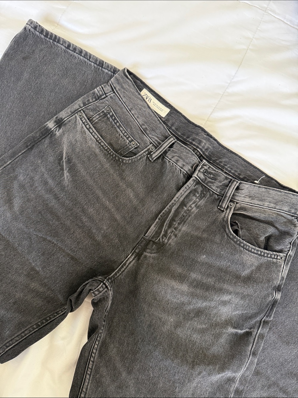 Men's Zara Faded Straight-Leg Jeans